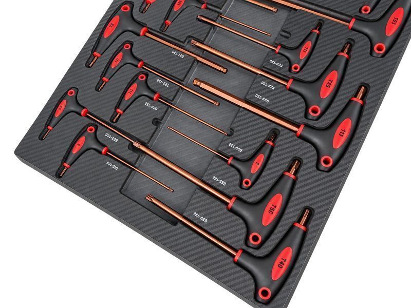 Модул за шкаф с торкс имбус в инч с дръжка т, 18 части gebo tools