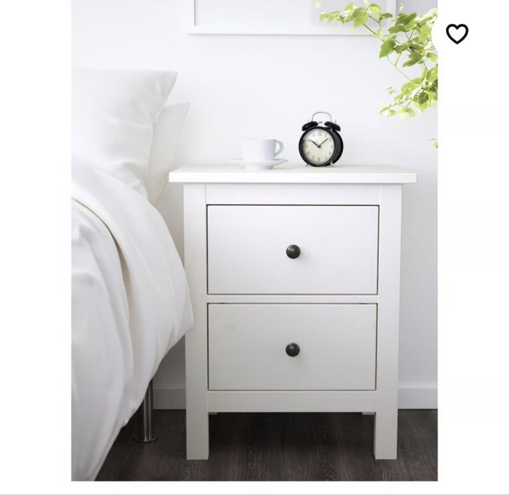 Comoda 2 sertare ikea, vopsit alb,54x66cm