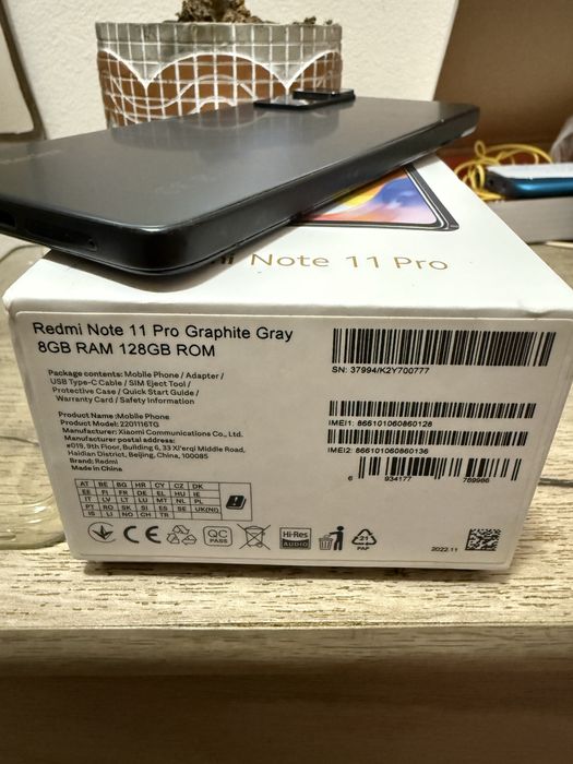 Xiaomi Redmi Note 11 Pro 4G, Dual Sim, 128GB , 8GB RAM, Graphite Gray