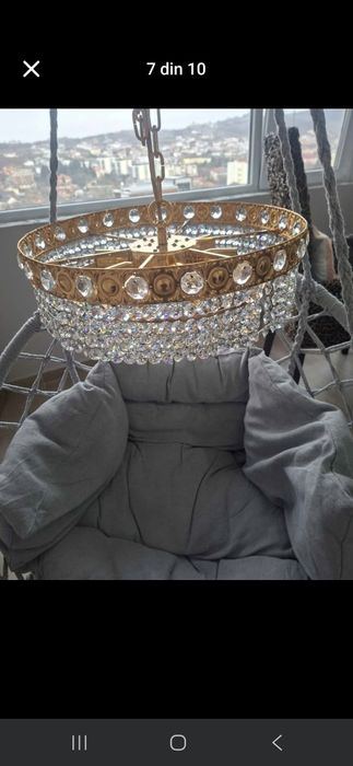 Candelabru placat cu aur cristal