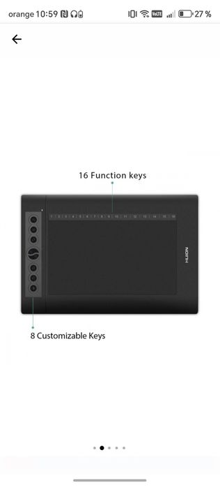 Tableta grafica HUION H610PRO V2 USB, Negru