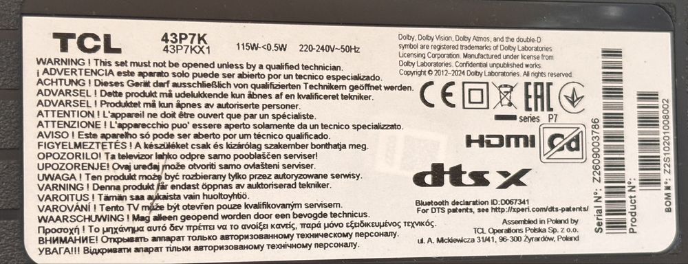 Televizor TCL 108 cm Smart 4K