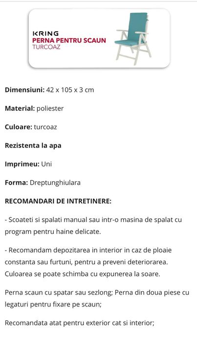 Perne scaun din burete