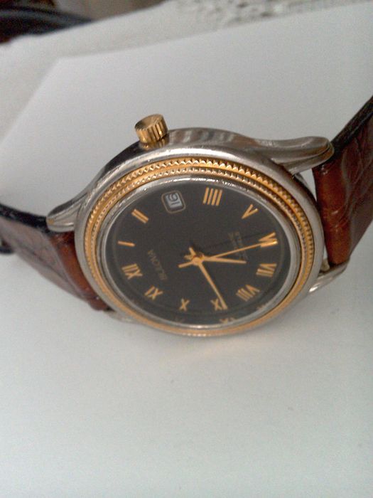 Ceas elvetian automatic BULOVA 21 rubine 37 x 43 mm fc, curea crocodil