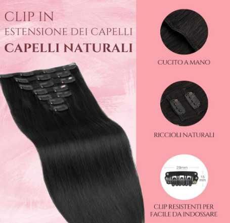 Doupor естествени екстеншъни за коса с щипки, 100% естествена коса