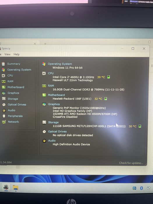 HP EliteBook 840 G1 ; i7 4600U ; 16 GB RAM