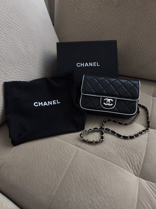 Оригинална Chanel Чанта от Естествена Агнешка Кожа Верифицирана с Чип