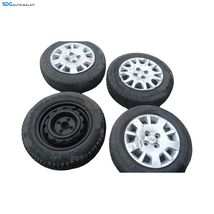 Set 4 Jante Roti Tabla cu Capace 175 70 R14 M+S Hyundai i20 2008 - 2014 [M9564]