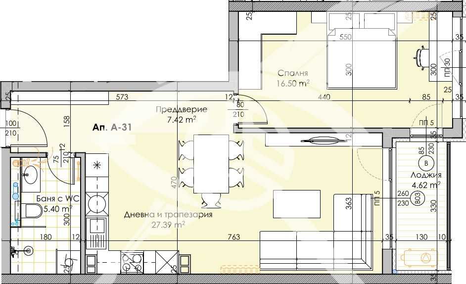 Двустаен апартамент Кършияка 441-15857