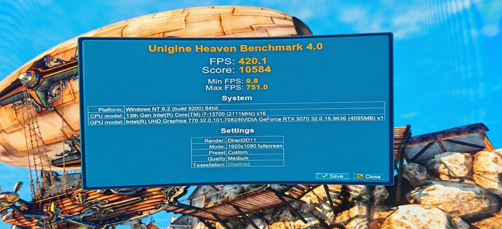 Мощнo Геймърско РС Intel I7 13700 16/24Core up 5.2Ghz/64Gb/1Tb/Asus Strix RTX 3070/Гаранция