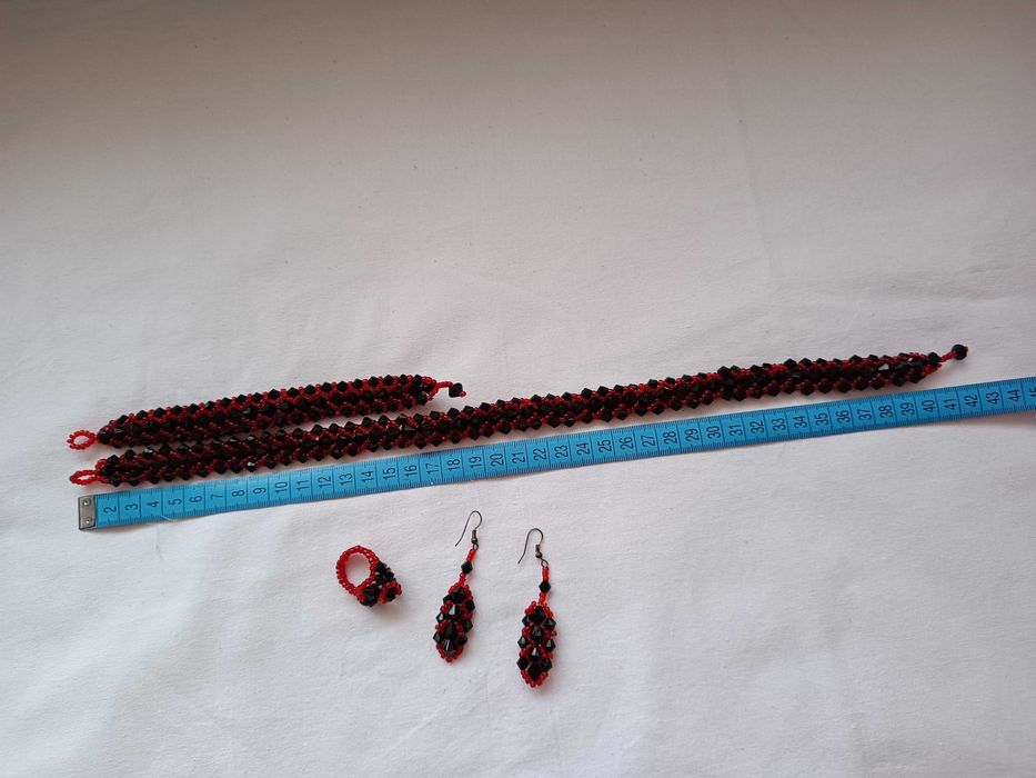 Комплект бижута плетени с мъниста