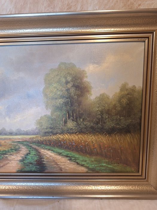 Голяма  авторска маслена картина пейзаж