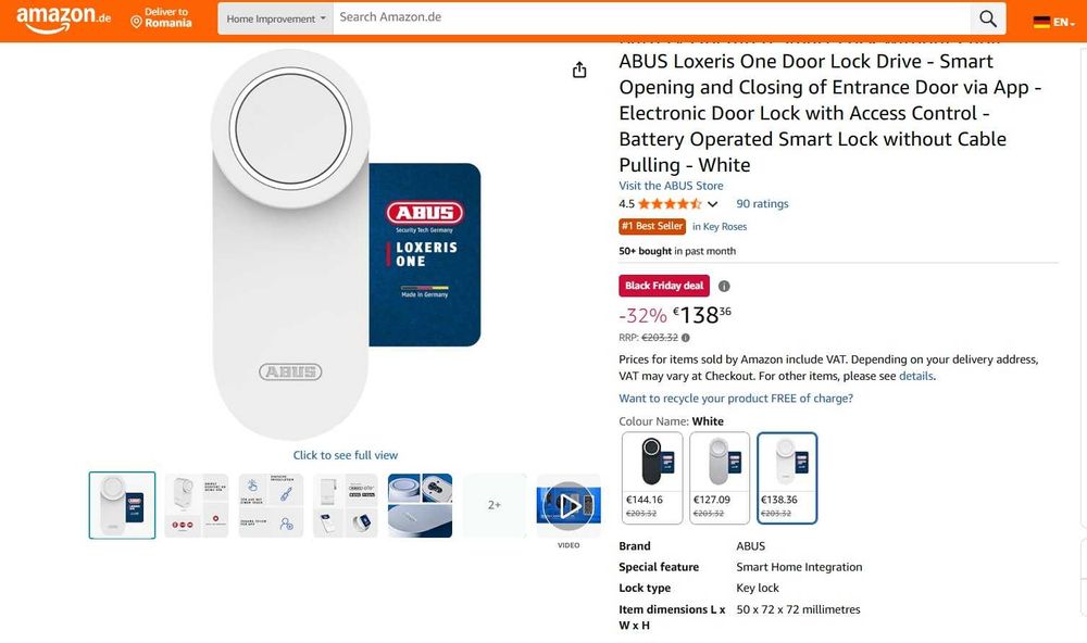 Incuietoare inteligenta ABUS Loxeris One Door Lock Drive