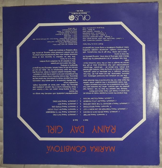 Marika Gombitová Rainy Day Girl disc vinil pickup Czechoslovakia 1981