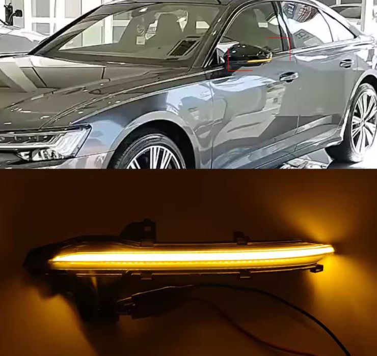 Динамични бягащи мигачи за огледалата за Ауди Audi A6 A7 A8 жълти лед