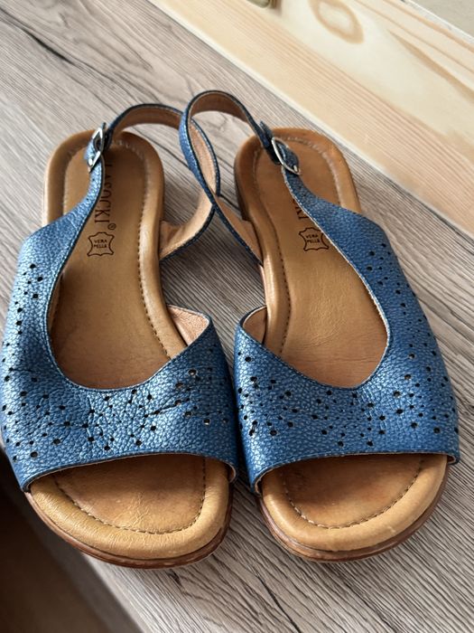 Vand sandale piele albastre