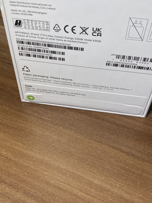 iPhone 17 Pro Max, 512 GB, Cosmic Orange, Sigilat, Cod produs: 5651