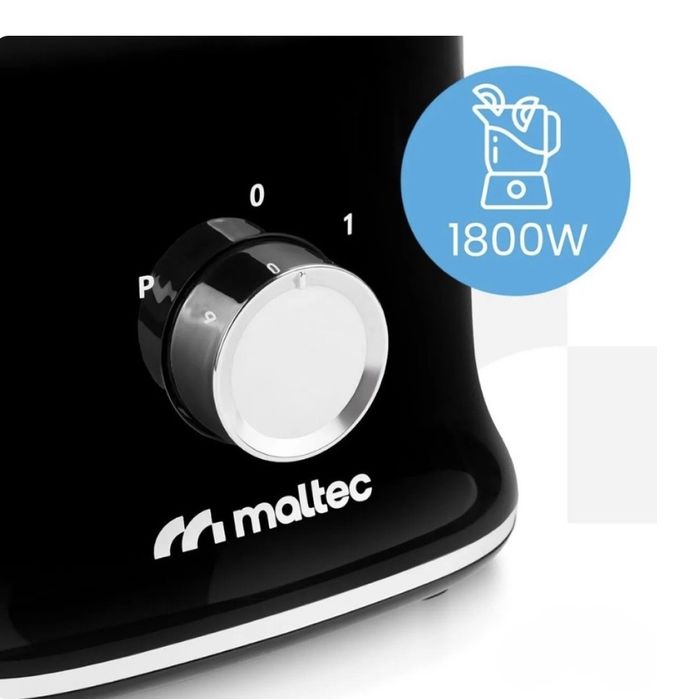 Мощен блендер 3 в 1 – 1800W, стъклена кана 1.6L, мелачка и 2 бутилки To-Go
