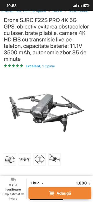 Drona SJRC F22 4K Pro O drona cu multe funcții filmări cinematice