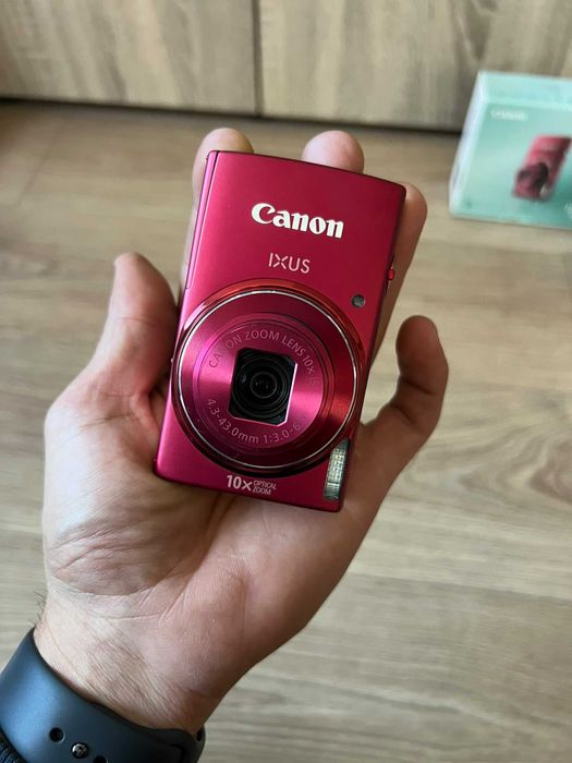 Camera foto aparat foto digital Canon IXUS HD 155 visiniu la cutie cu toate accesoriile in stare foarte foarte buna, poze retro, culoare deosebita