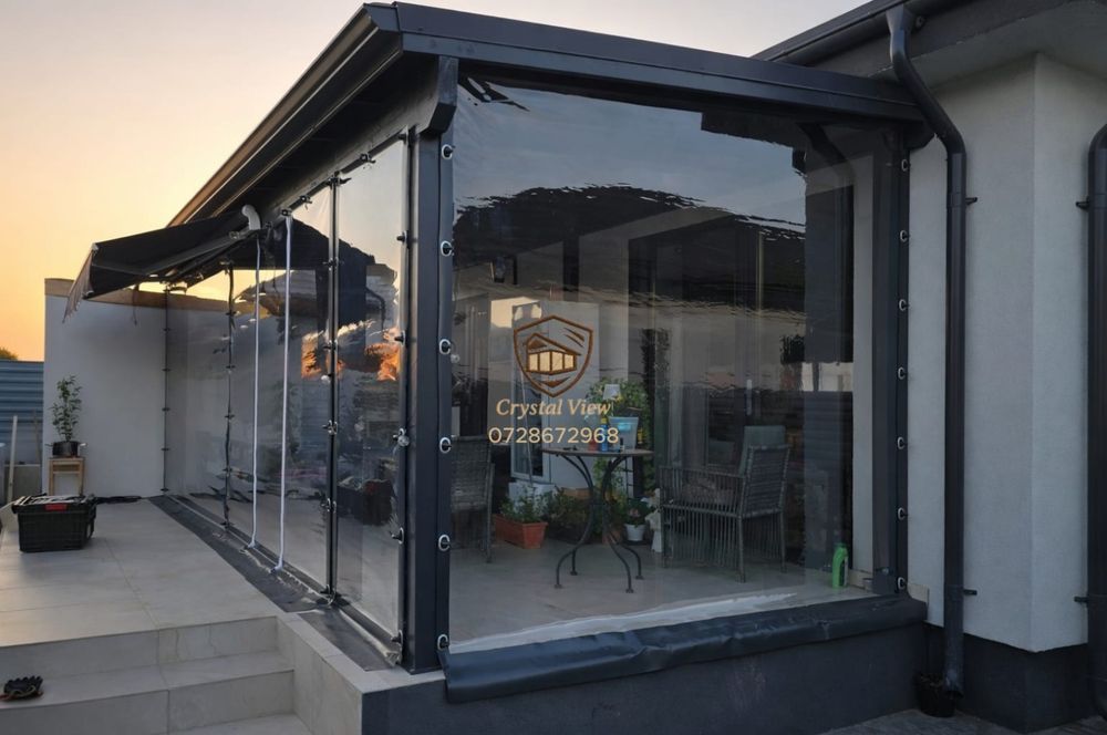 Închideri terase/foisoare cu folie transparentă