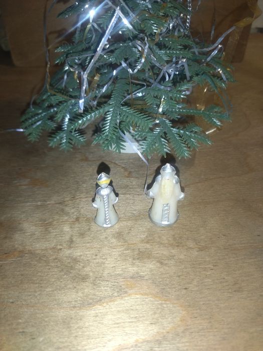 Ёлка новогодняя мини,советская с Дедморозом и Снегурочкой.