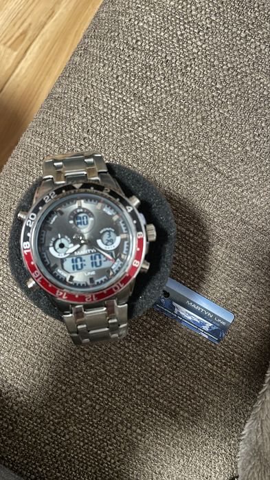 Ceas Martyn Line Dual Time Chronograph, inox, nou!