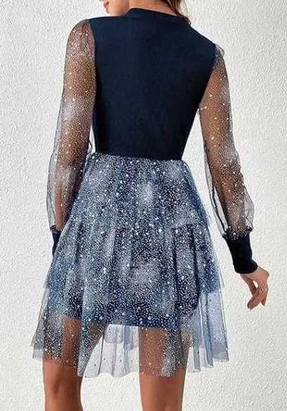 Официална рокля, Къса елегантна рокля, Секси рокля, Синя рокля