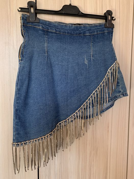 Пола-панталон с ресни от камъни