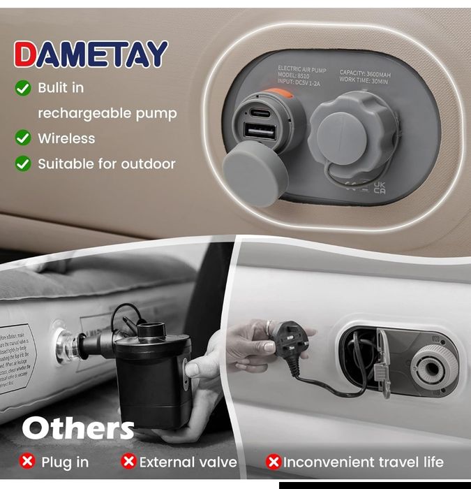 Saltea gonflabilă Dametay  pompă integrată pat 195x125x 20 cm camping