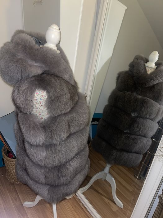 Vesta blană naturală vulpe