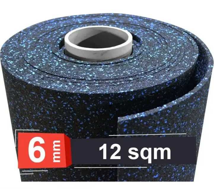 Каучукова Подова Настилка за Фитнес + 20% EPDM 6 мм | Ролка - 12 кв.м
