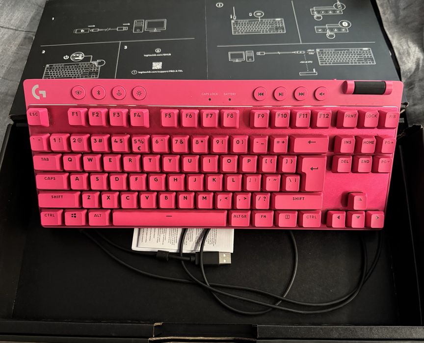 Logitech G Pro X TKL Magenta GX US безжична геймърска клавиатура