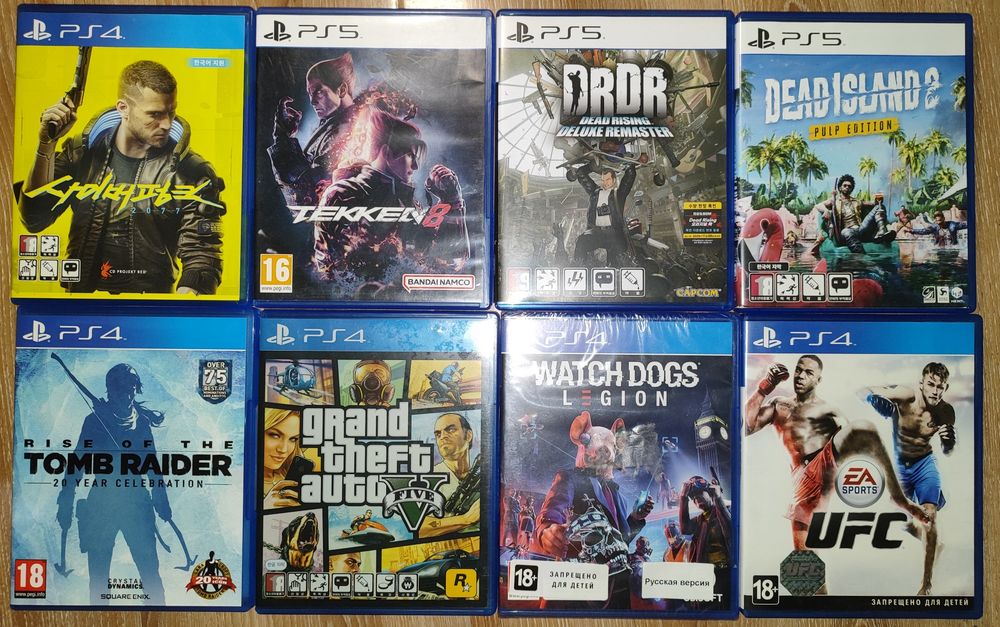 Игры для ps4,ps5,tekken8,gta, cyberpunk,tomb raider,ufc