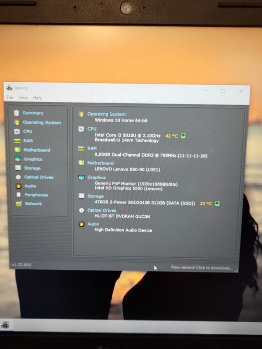 Laptop Lenovo B50-80 | i3 | 8GB RAM | SSD 512GB | Tastatură + mouse in