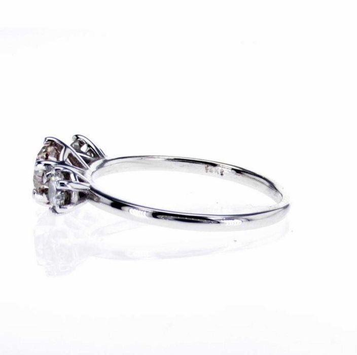 Inel aur alb 14 k cu 3 diamante naturale 1.18 ct cu certificat