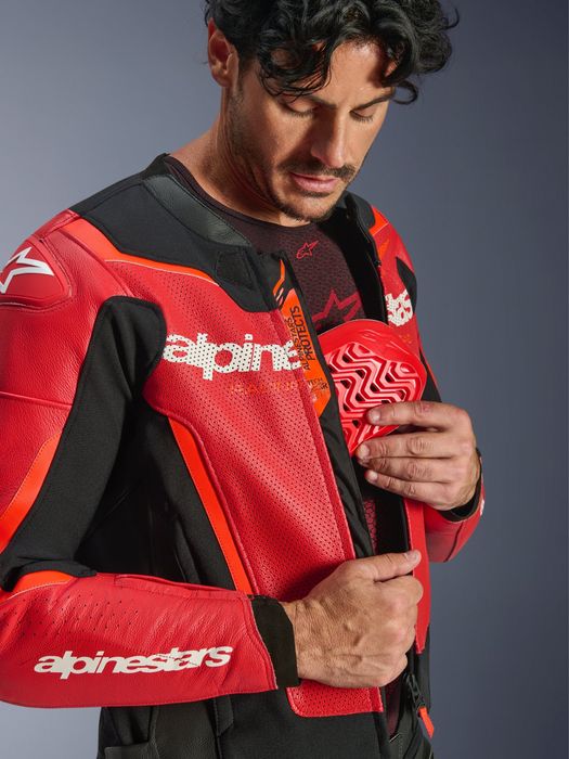 Кожено Мото Яке Alpinestars GP Force V2 Air - Red Red Fluo