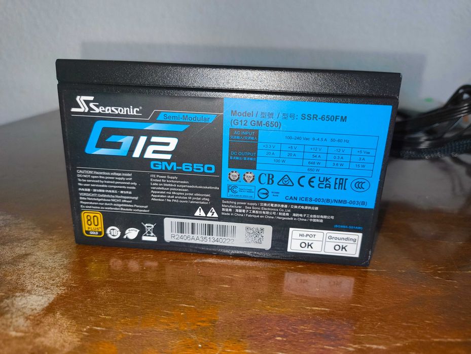 Sursa Seasonic G12 GM-650 650W Garanție PC Garage