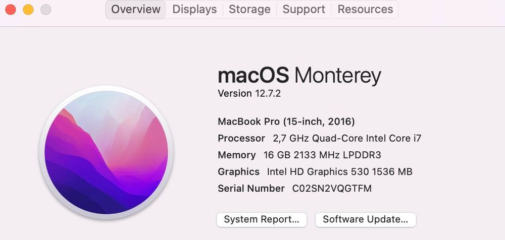 MacBookPro15,4 500GB Quad-Core Intel Core i7 2,7GHz RAM16GB