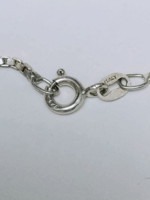 Vechi colier/lant si pandantiv din argint 925, in forma de semiluna