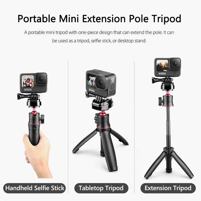 Mini trepied 3in1: selfie stick trepied suport filmare GoPro / telefon
