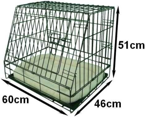 Сгъваема клетка за кучета с метална табла и постелка 60х40х51