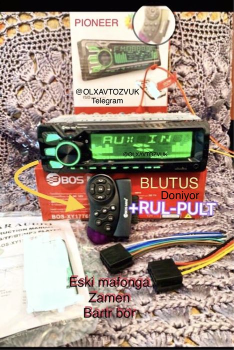 Pioneer magnitafon yangi Rul pulitli+ blutus usb super volume 63 matiz