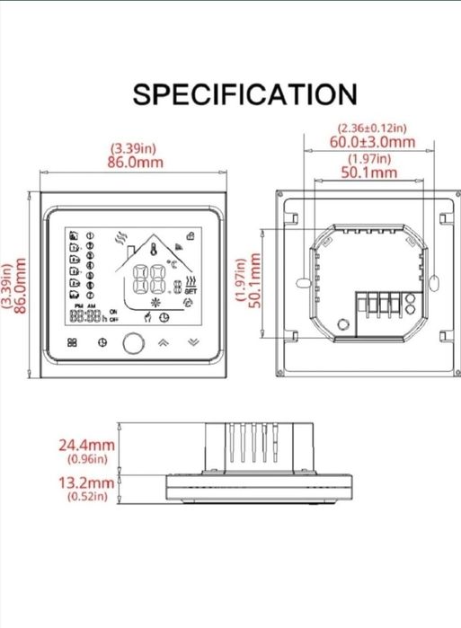 Termostate wifi, tuya, Moes încălzire electrică pardoseala