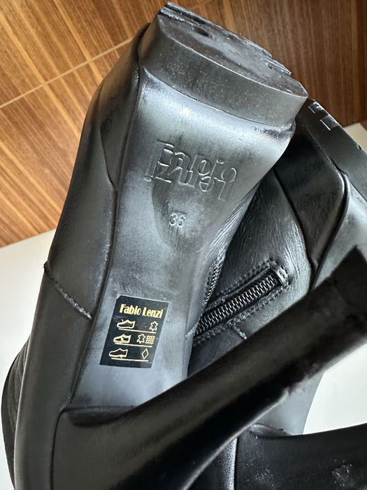 Botine din piele naturala negre Fabio Lenzi 36 dar se potrivesc la 37