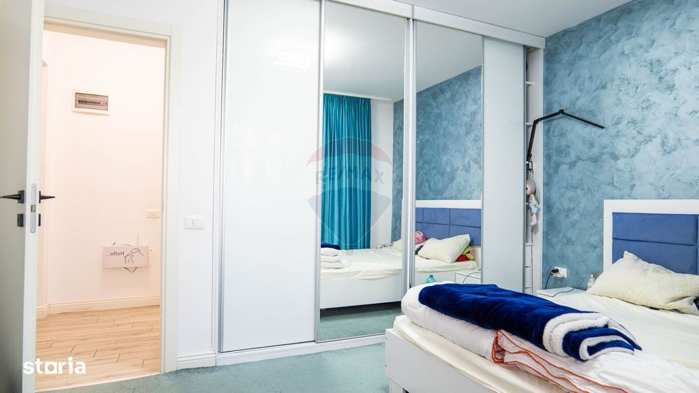 Dobroesti - vanzare apartament 2 camere mobilat complet, cu terasa