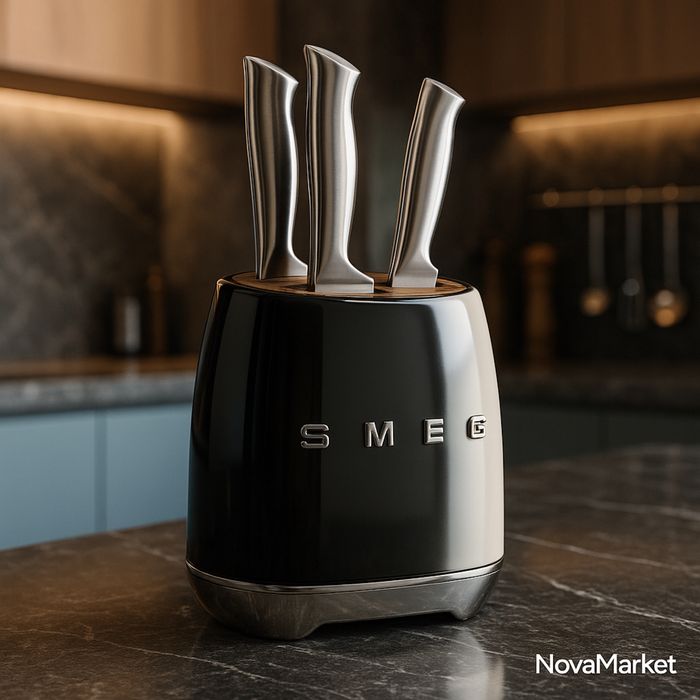 Набор кухонных ножей Smeg Style в керамическом блоке