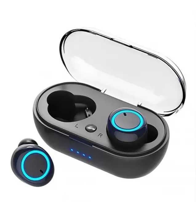 Casti Bluetooth Y50 Wireless, tws5.0, Cutie pentru Incarcare 450 mAh
