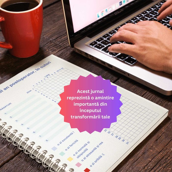 Jurnal Bariatric Complet 220 pagini A4 printat (pre-op + post-op)