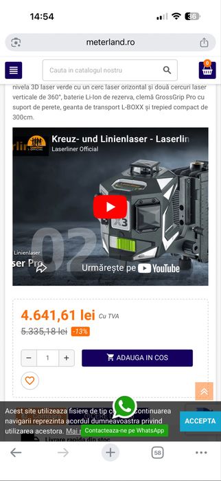 Vind laser profesional LASERLINER X3 nou la cutie